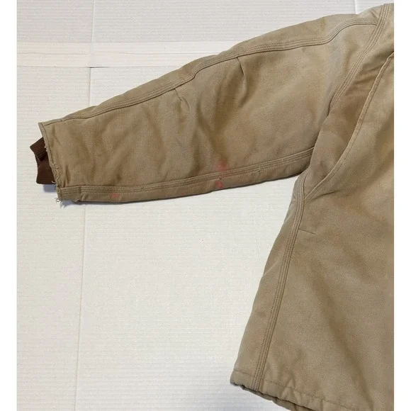 CARHARTT C03 - Men's Vintage Brown Arctic Quilt Lined Work Coat Jacket - Size 46
